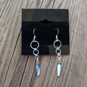 Handmade Purple Glass Thorns Fishhook Earrings